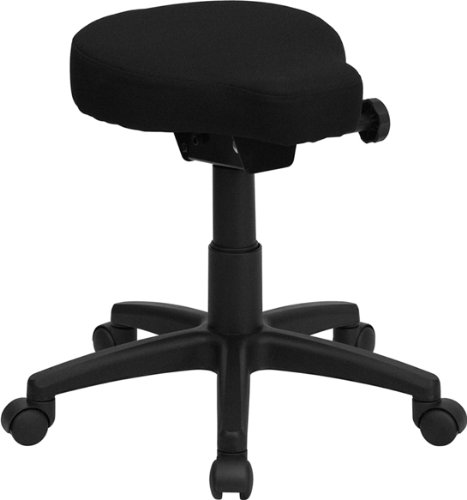 Flash Furniture WL-1620-GG Black Saddle-Seat Utility Stool with Height and Angle Adjustment On Sale