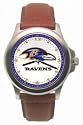 Baltimore Ravens LogoArt Rookie Leather Mens NFL Watch