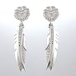 Ray Tracey Sword, Feather and Corn Earrings in Sterling Silver, #8623