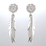 Ray Tracey Sword, Feather and Corn Earrings in Sterling Silver, #8623