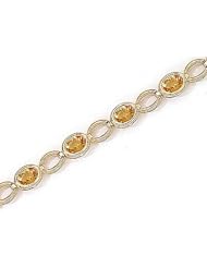 14kt Yellow Gold Oval Citrine Bracelet.
