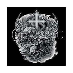 Christian T-shirt Skulls and Cross God Is My Judge