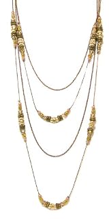 Rush by Denis and Charles Bronze Chain Layering Necklace With Pearls And Crystals