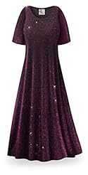 Plus Size Petite General Print Round Neck Short Sleeves Polyester/Spandex Maxi Dress 