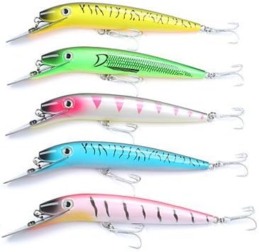 Usy Mizugiwa Big Game Trolling Fishing Lure Deep Dive Bait Pike Lure Stainless Steel Lip 20cm 50g Pack of 5