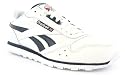 Reebok "Cl Evra Rm" Mens Leather Lace Up Classic Running Shoes - White/Navy