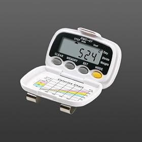 DMC-07 (White) Seven-Day Memory Smart Pedometer with Clock, Stopwatch and Customizability
