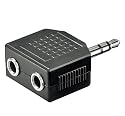1 Dual Adapter f&uuml;r Kopfh&ouml;rer - 3,5mm Stereo Stecker > 2 x 3,5mm Stereo Buchse
