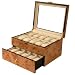 New Improved Luxury Watch Box Storage Case for 20 Watches Lite Burlwood Finish with Display Window with Latch