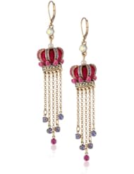 Betsey Johnson "Imperial Princess" Crown Drop Earrings