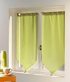 Paire voile � pompon LUMINEA2x60/120cm Coloris TILLEULPr�t � poser.Existe d