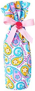 Pink Swirl Reusable Fabric Wine Gift Bag