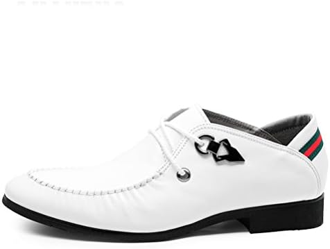 AMANGU Men's Casual Patent Leather Dress Shoes Lace-up Formal Tuxedo Oxford
