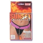 California Exotics Sunset Collection Neon Ruffled Crotchless G-String, Magenta