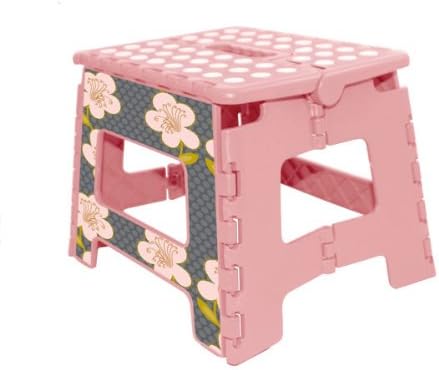 Ana Davis Folding Step Stool, Daisy Wave, Pink