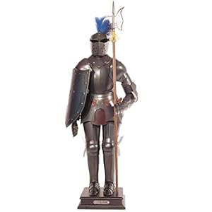 Armor Venue - Desk Size Dark Knight Miniature Suit of Armor - Black - One Size