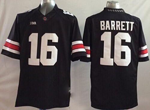 SunshineSmile Men's NCAA Football Shirt Ohio State Buckeyes NO.16 Barrett NCAA Black Men's Ohio State Buckeyes Football Jersey
