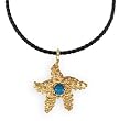 14K Yellow Gold Turquoise Starfish Charm