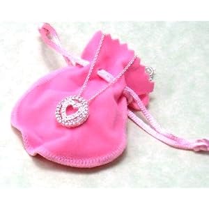 Beautiful Avon Circle of Life Eternity Heart Charm Necklace with Crystals & Gift Pouch