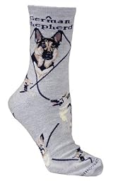 German Shepherd Dog Gray Cotton Ladies Socks