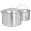 Bayou Classic 4024 24-Quart Aluminum Stockpot with Steam/Boil Basket
