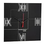 Connention Classic Black Contemporary Canvas Wall Clock - White Frame