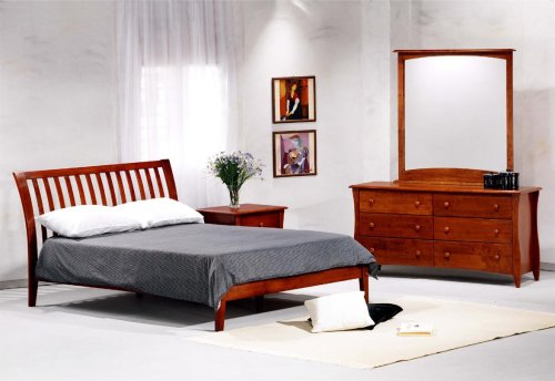 Nutmeg Eastern King Bedroom Set w/ Cherry Finish Nutmeg Eastern King Bedroom Set w/ Cherry Finish