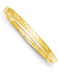 14k Yellow Gold 3/16 D/C Concave Hinged Bracelet Bangle. Metal Wt- 5.65g