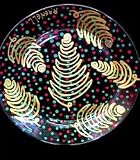 Christmas Trees Design - Hand Painted - Platter/Serving Plate - 13 inch diameter