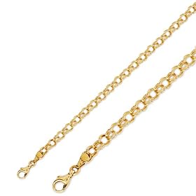 14K Gold Charm Bracelet Chain 7.5 W Lobster-Claw Lock Yellow Gold Bracelet by