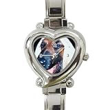 Afgan Hound Heart Shaped Italian Charm Dog Watch D98