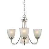 Royce Lighting 39242BLE-773 Easton Four-Light Chandelier Two Tone Nickel with Clear Edge Sandblasted Globes