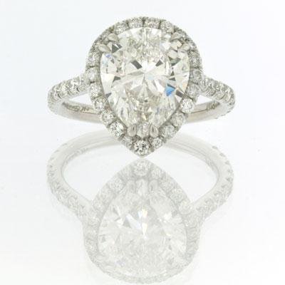 4.37ct Pear Shape Diamond Engagement Anniversary 