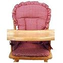 Wooden High Chair Pad - Red Gingham
