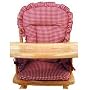 Wooden High Chair Pad - Red Gingham