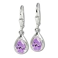 SilberDream Ohrringe Tr�ne lila 925 Sterling Silber Ohrh�nger SDO520V