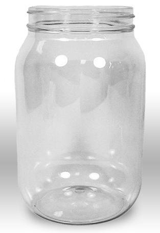 1/2 Gallon 2 Quart Plastic Wide Mouth Jar with Pressurized Seal White screw on cap lid and Container Shatter-Proof BEST American High Quality BPA Free crystal clear PET