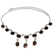 Sterling Silver Necklace Smokeyquartz Gemstone Jewelry 16.5 inches (gnklc295)