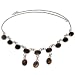 Sterling Silver Necklace Smokeyquartz Gemstone Jewelry 16.5 inches (gnklc295)