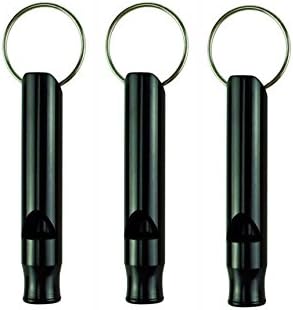 Damomon Emergency Survival Whistle Mini Aluminum Whistle With Key Chain - Black 3PCS
