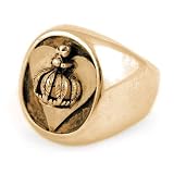 Crowned Heart Signet Ring in Gold