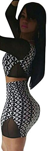 Kialishop Women Sexy Long Sleeve Bodycon Night Club Party Perspective Dress