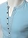 Doublju Mens Casual Henley T-Shirts with Short Sleeve LIGHTBLUE Large