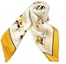 100% Pure Mulberry Silk Small Square Scarf -21' x 21'- Breathable Lightweight Neckerchief -Digital Printed Headscarf (Yellow- Horse)