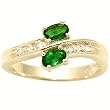 14K Yellow Gold Emerald and Diamond Ring