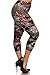 Leggings Depot Women's Popular Plus Red Lotus Capri Cropped Printed Leggings