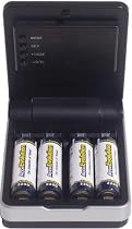 AccuEvolution - Pocket Size LED Battery charger (includes 4 AAA and 4 AA AccuEvolution LSD Batteries)