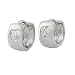 Tressa Sterling Silver Huggie Earrings with One CZ Heart Stone