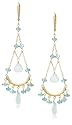 14k Yellow Gold Blue Chalcedony and Apatite Chandelier Earrings