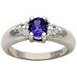 14K White Gold Tanzanite and Diamond Ring